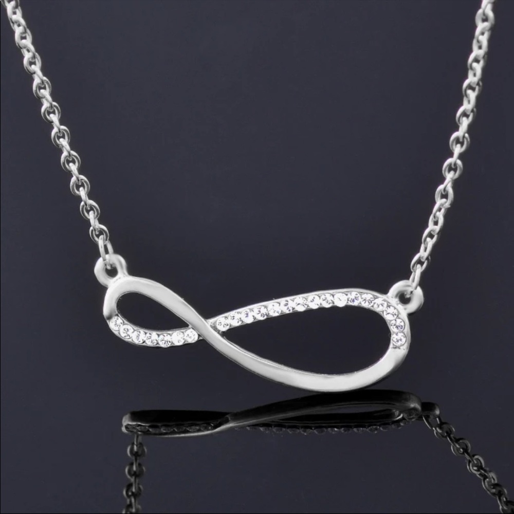White Gold Infinity CZ Necklace